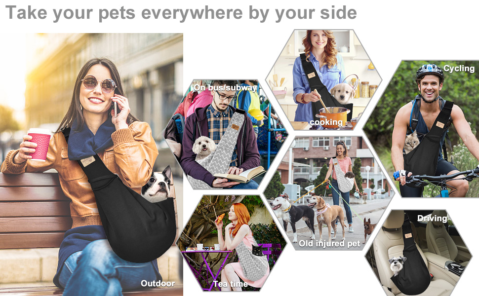 Сумка-переноска для собак Vrbabies, для маленьких собак та інших домашніх тварин до 5 кг, регульована, чорна