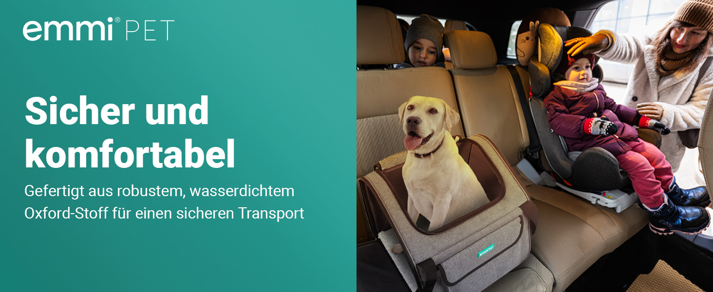 Транспортна сумка для собак та котів Emmi-Pet, складана та портативна переноска до 9 кг, з оксфордської тканини, водонепроникна сумка для собак та котів для автомобіля, поїздів та подорожей, Travel Bag 41,5 x 32 x 30 см