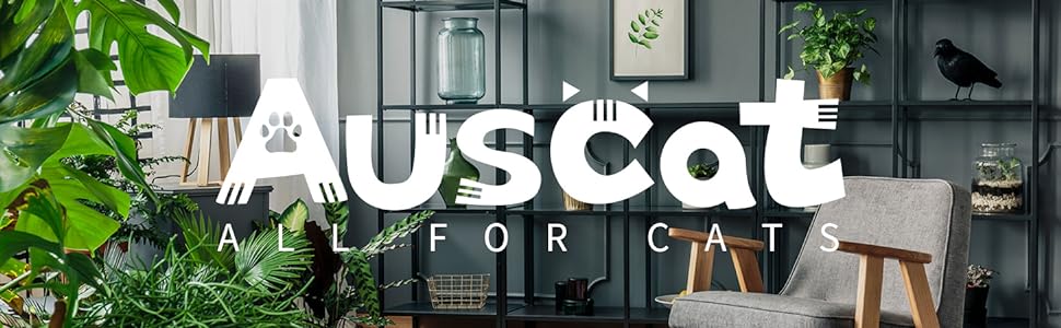 Кігтеточка AUSCAT для котів, L-подібна, 69 см, з іграшками, 2 вбудовані м'ячі, з міцного картону