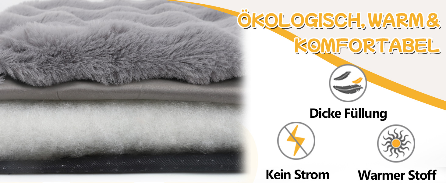 Самогріюча ковдра для котів та собак XIAPIA, фланелева, без кабелів, тепла, миється, термоковдра для котів, подушка для котів, для дому та авто, сіра, 60 x 45 см, M