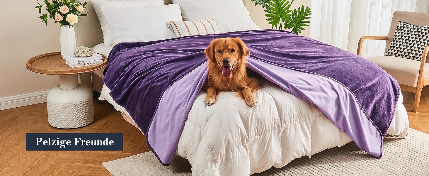 Водонепроникний плед 152x203 см для дорослих, собак, котів, захист меблів, сірий/світло-сірий