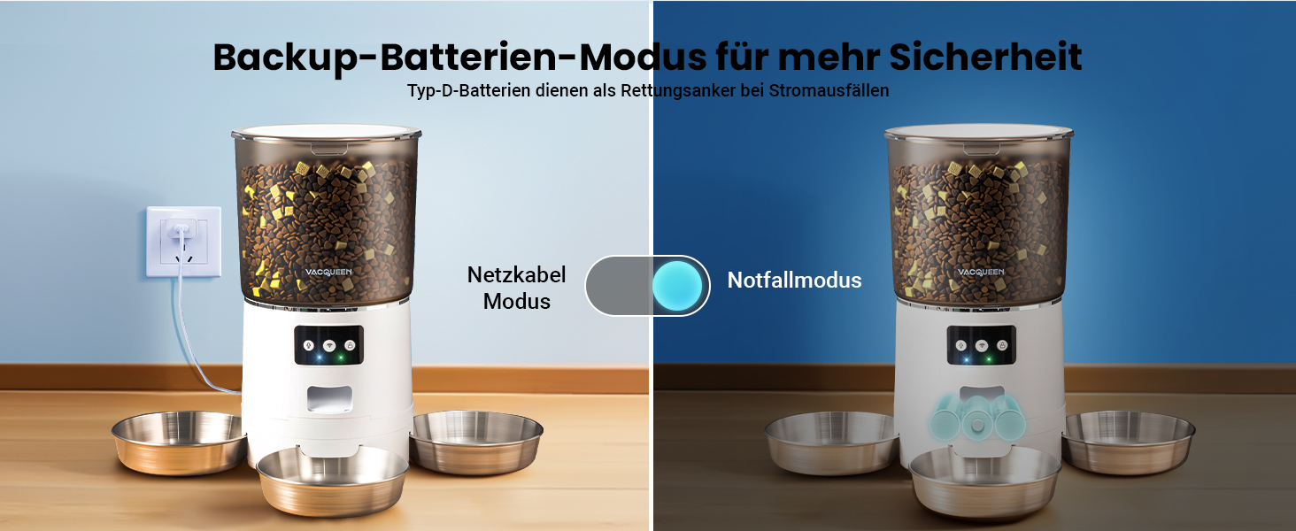 Автомат годівниці для котів з APP та таймером, 6 л / 25 чашок, 3 миски, 3 пакети силікагелю, система проти застрягання, 2.4G WiFi, 10-секундна голосова зйомка, годівниця для котів та собак (білий)