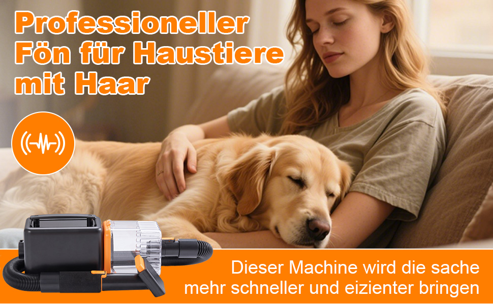 Фен для собак Kanonen-Stil, білий, 2400W, регулювання швидкості та температури, LYCSJDPWH-DE (7 в 1: сушка, пилосос, стрижка)