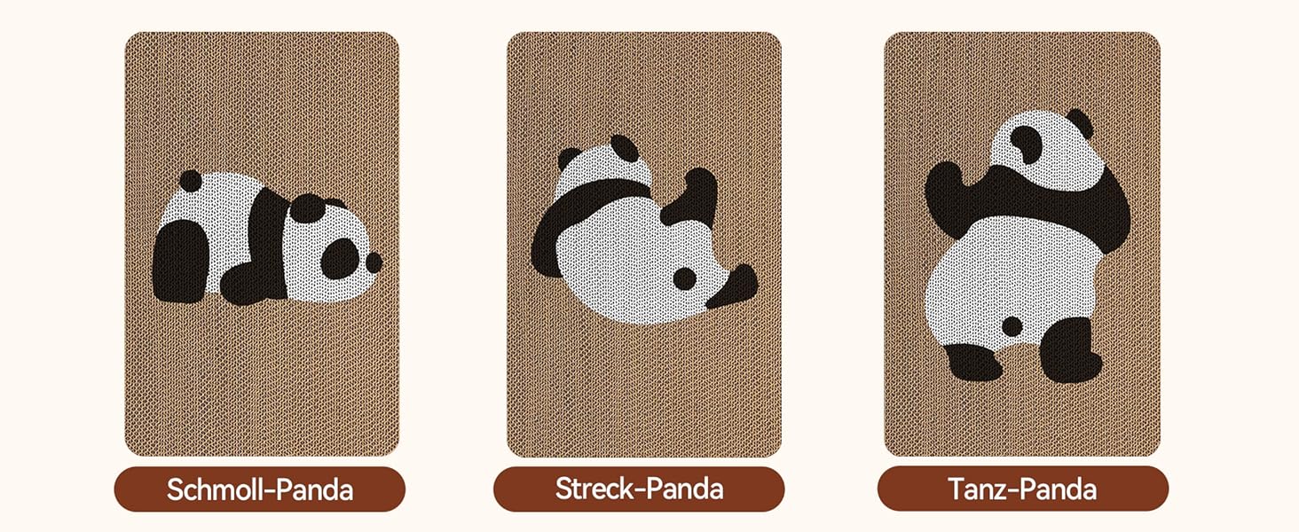 Котячий дряпак для стіни AUSCAT з коробкою, 7 шт. Картон для дряпання котів, захист стін та меблів, 37 x 24 см, дизайн Панда