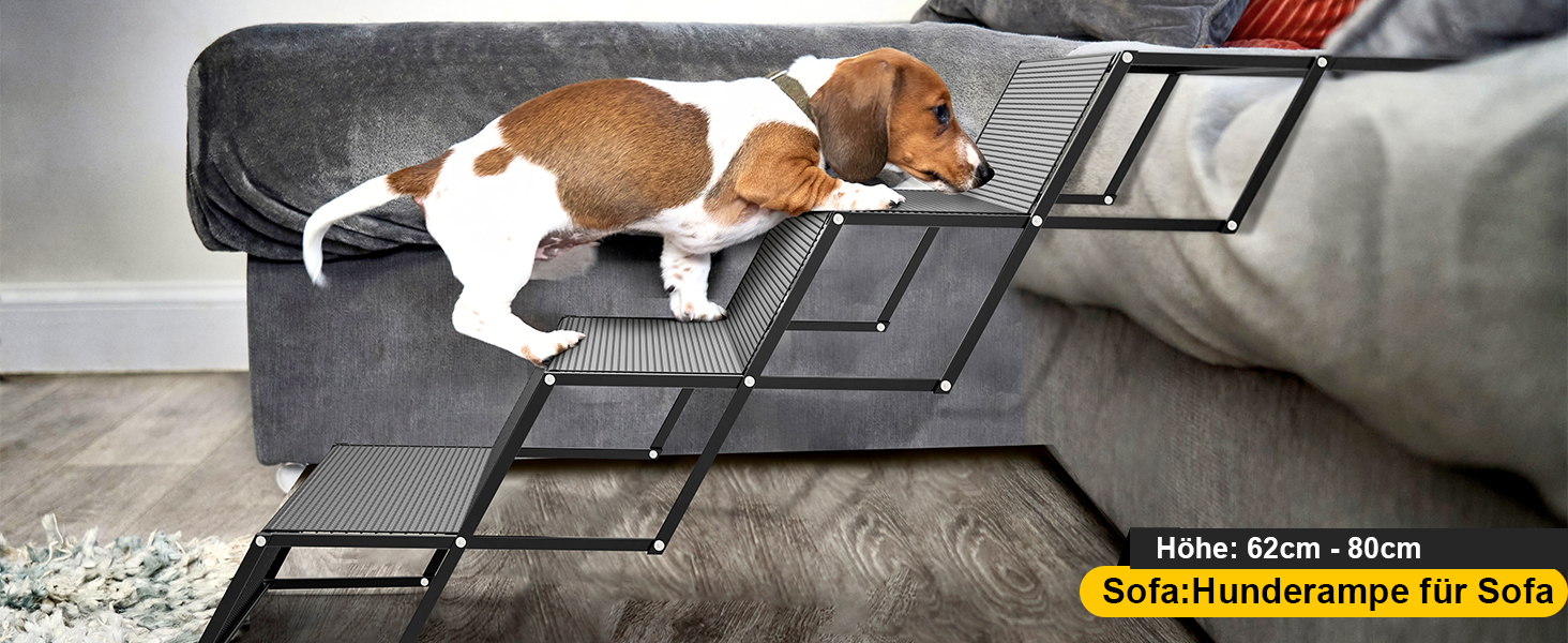 Сходи для собак XARILK - 5-ступенева алюмінієва драбина для собак, 44 см, до 110 кг, для авто, позашляховиків, ліжок та вантажівок