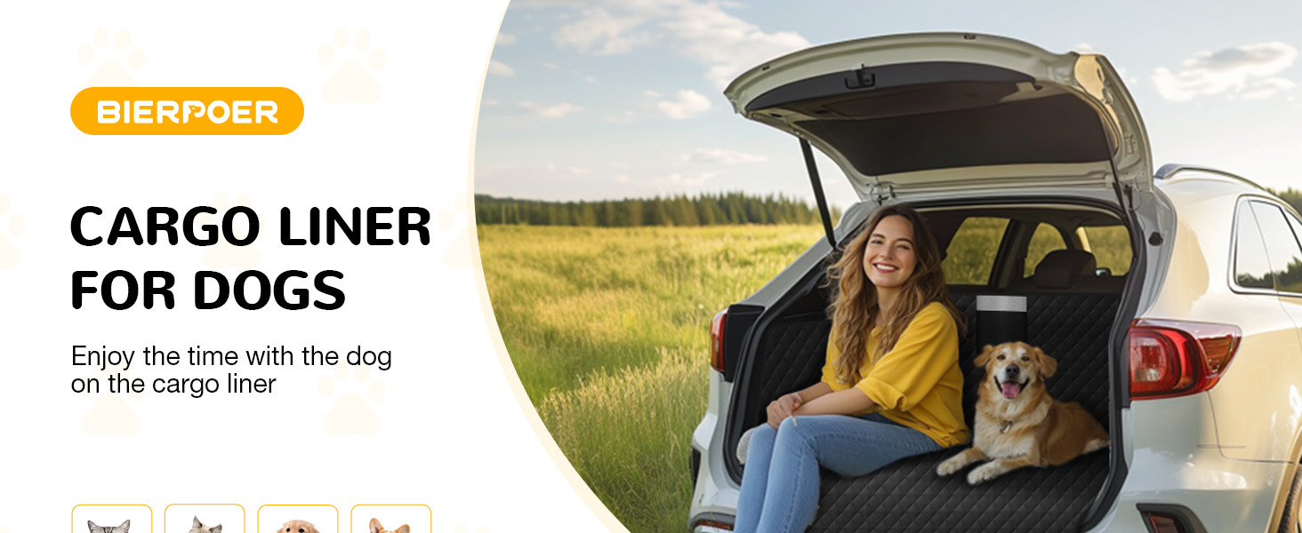 Захист для багажника автомобіля для собак: водовідштовхуючий і стійкий до подряпин килимок з захистом бокових панелей та краю багажника. Легкий у догляді та міцний.