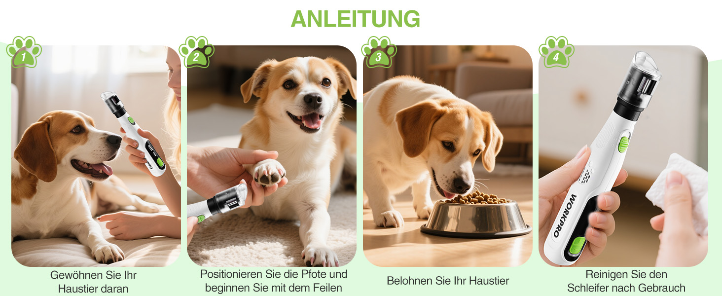 Електричний точило для собачих кігтів WORKPRO - точило для кігтів для собак, котів, 3 отвори, 6 швидкостей