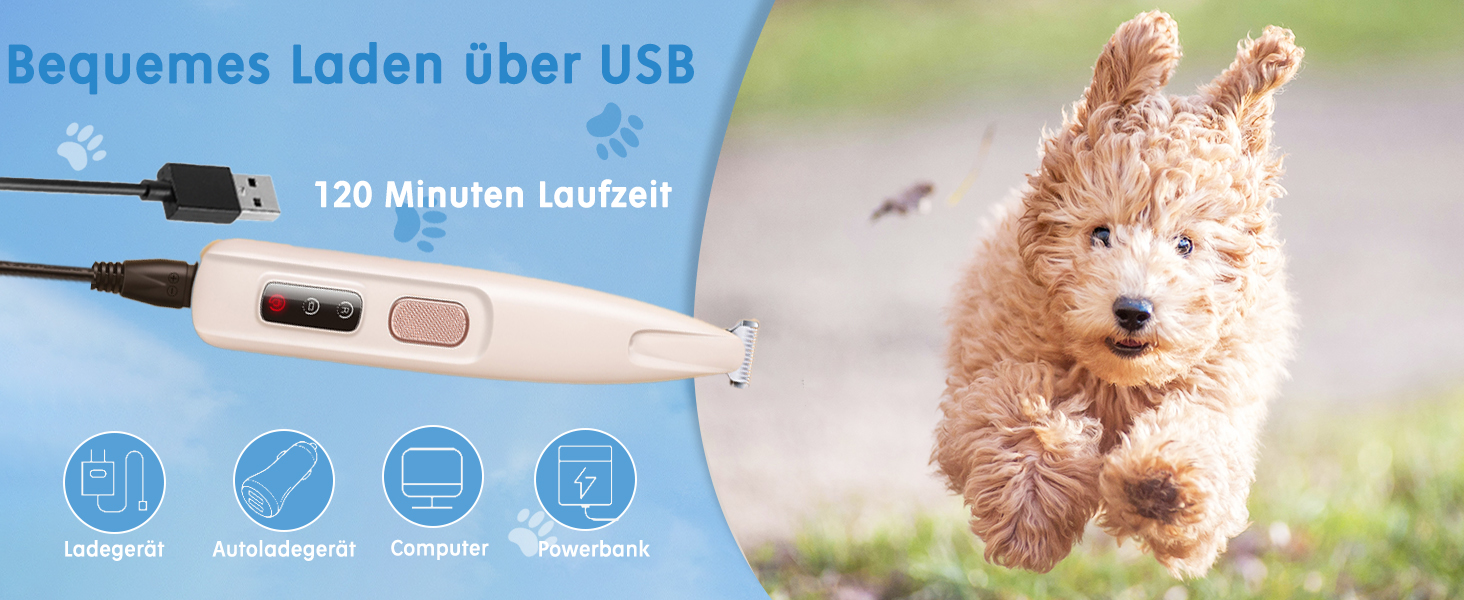 Триммер для собак Paw Trim Pro: безшумний догляд за подушечками лап з LED-підсвічуванням