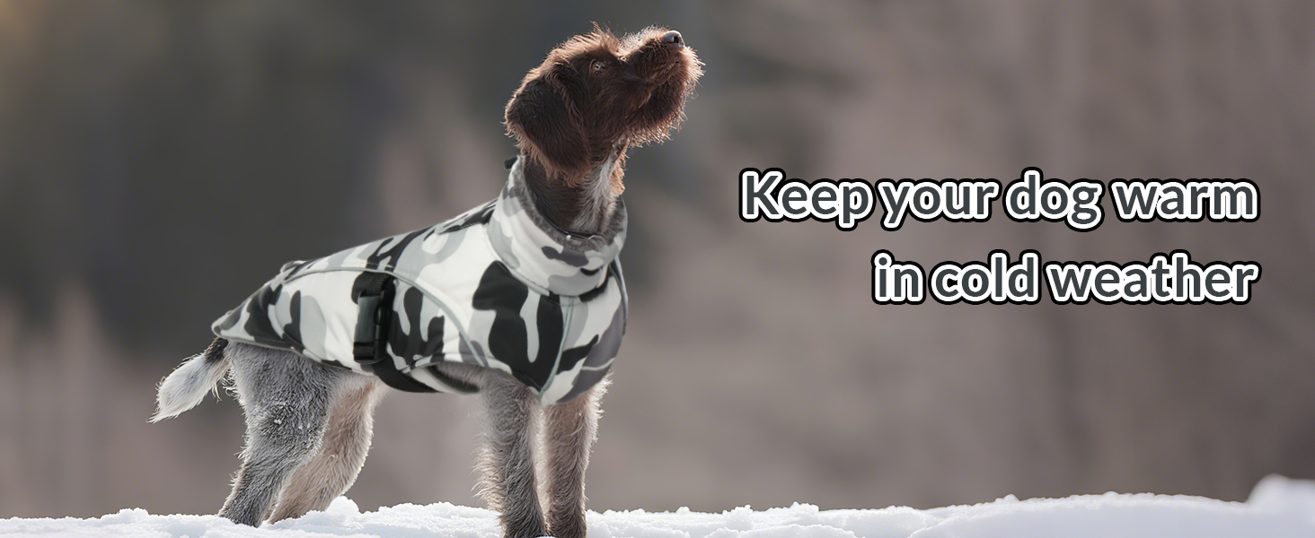 Водонепроникна куртка для собак XL, зимовий одяг для великих собак, флісова жилетка для собак (Камуфляж, XL)