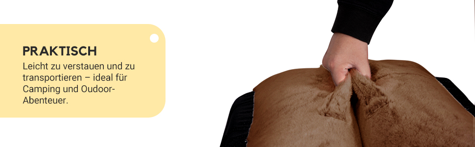 Велике собаче ліжко Furryfection для людей, 180x114x35,6 см, коричневе, з ковдрою та подушкою