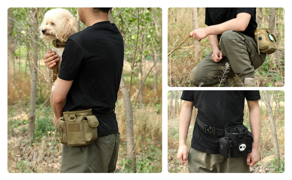 Сумка для тренування собак DONGKER, водонепроникна, з 2 кишенями, бежева