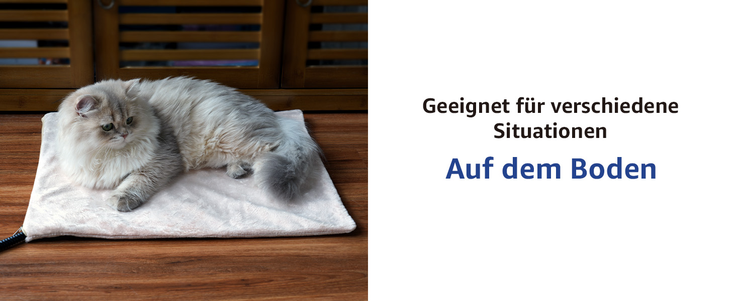 Кішечковий та собачий килимок NICREW з підігрівом 40x45 см, стабільна температура, антигризунковий кабель, хакі, 30 Вт