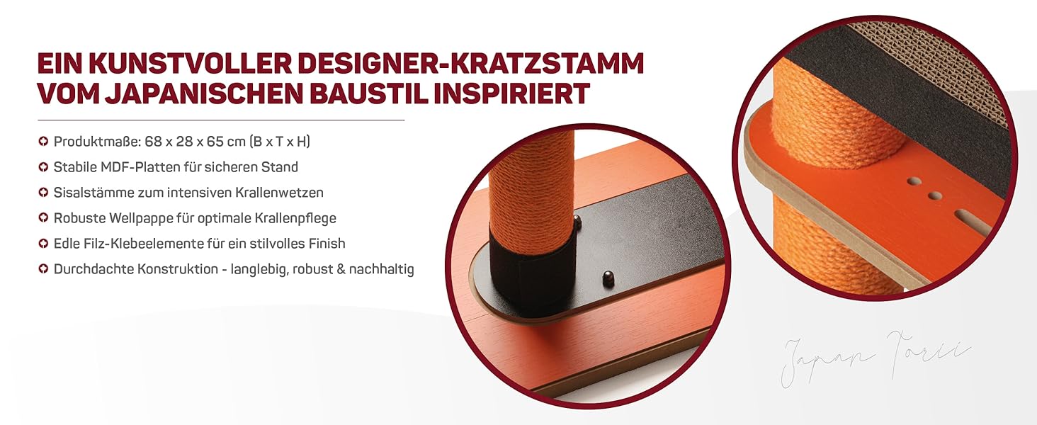 Драбина-подряпування для котів Torii від CanadianCat Company | Драбина-подряпування, стовпчик для дряпання | 68 x 28 x 65 см