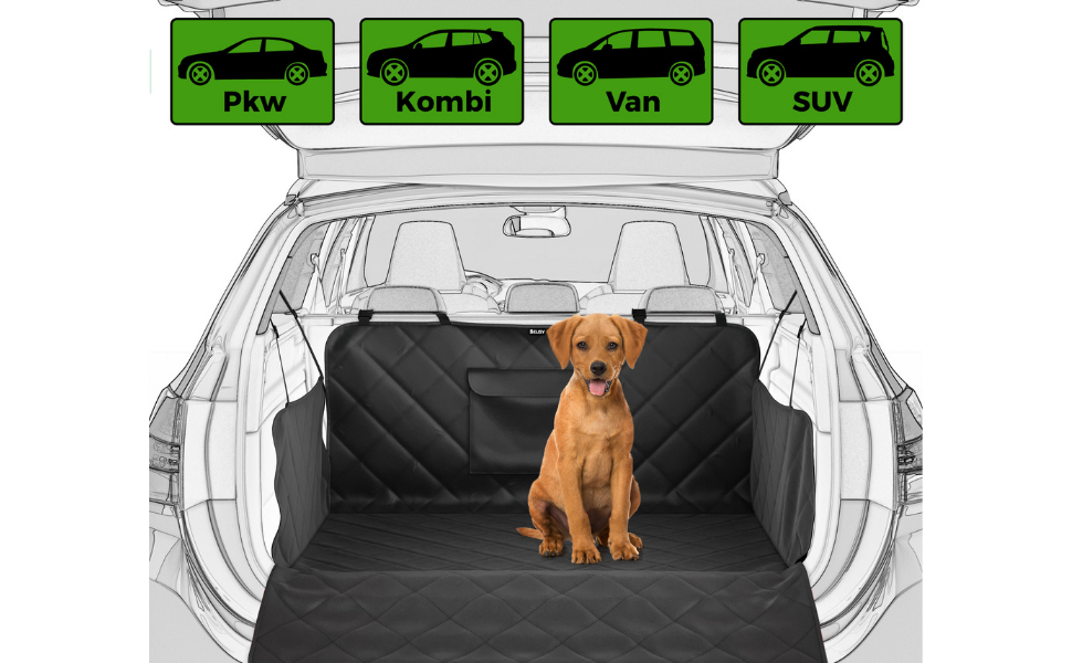 Захист для багажника автомобіля BELISY для собак: водовідштовхувальний килимок з захистом бокових стінок та краю вантажного відсіку, антиковзаюча поверхня, 185 x 101 x 35 см. Преміум якість, універсальний розмір.