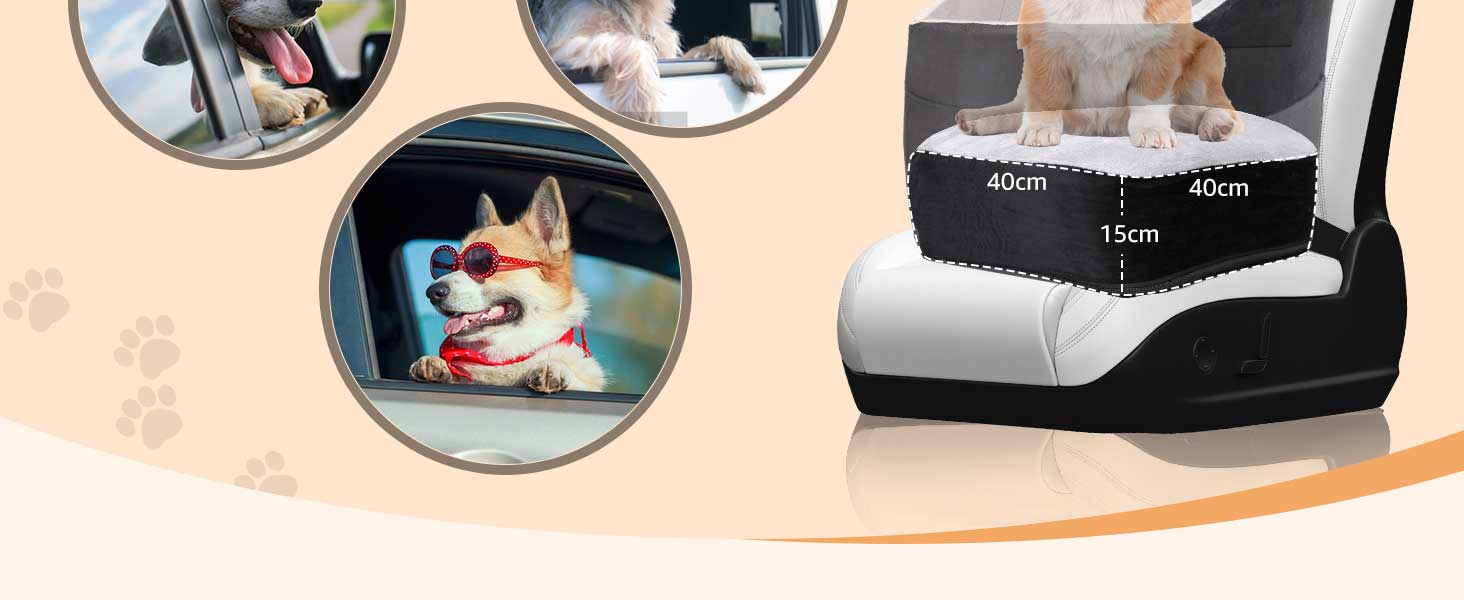 Автокрісло для собак Nobleza до 13 кг, 50x50x40 см, з підняттям, кишенями та поводок