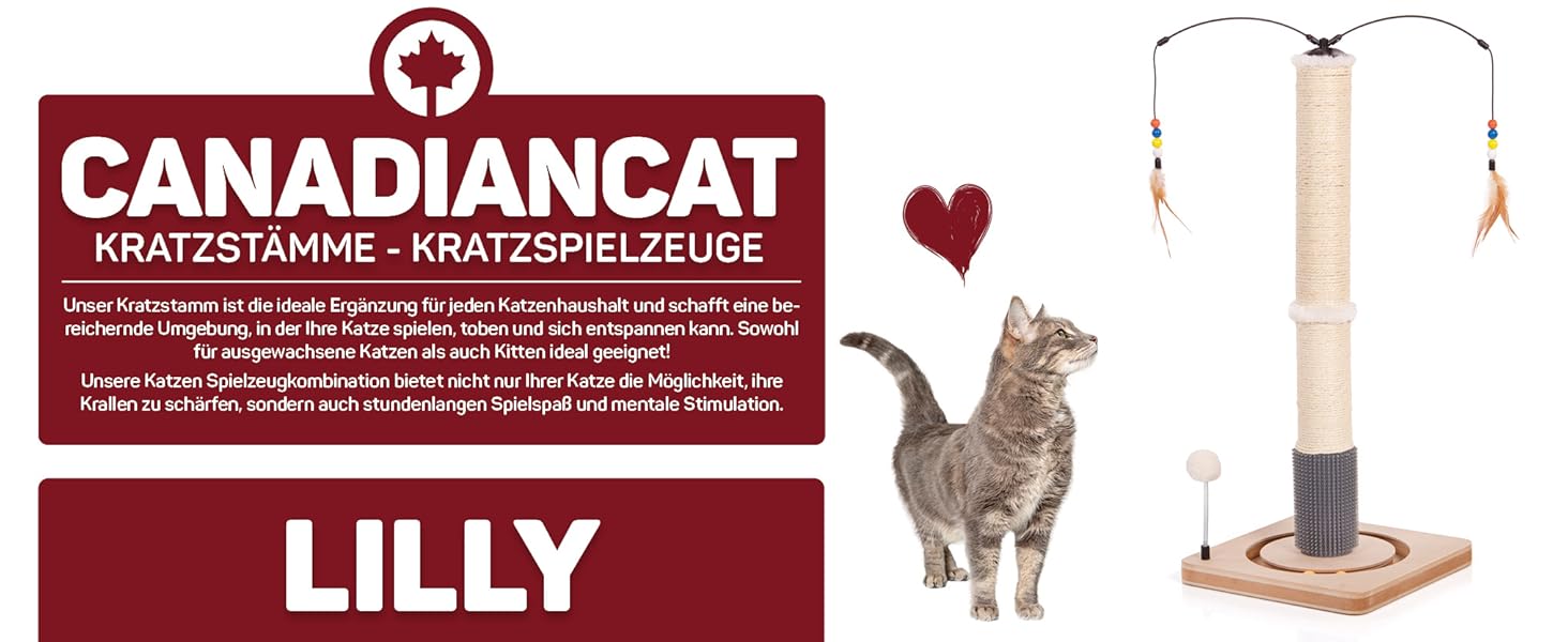 Котячий стовпчик Lilly - інтерактивне котяче іграшкове обладнання для самостійних занять | 78 см | 33 x 33 x 80 см