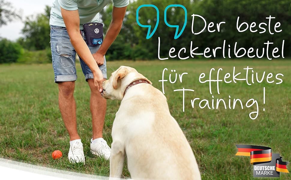 Футляр для ласощів для собак Hund ist König: міцний, компактний, з дозатором для відходів та E-book для тренувань (чорний)