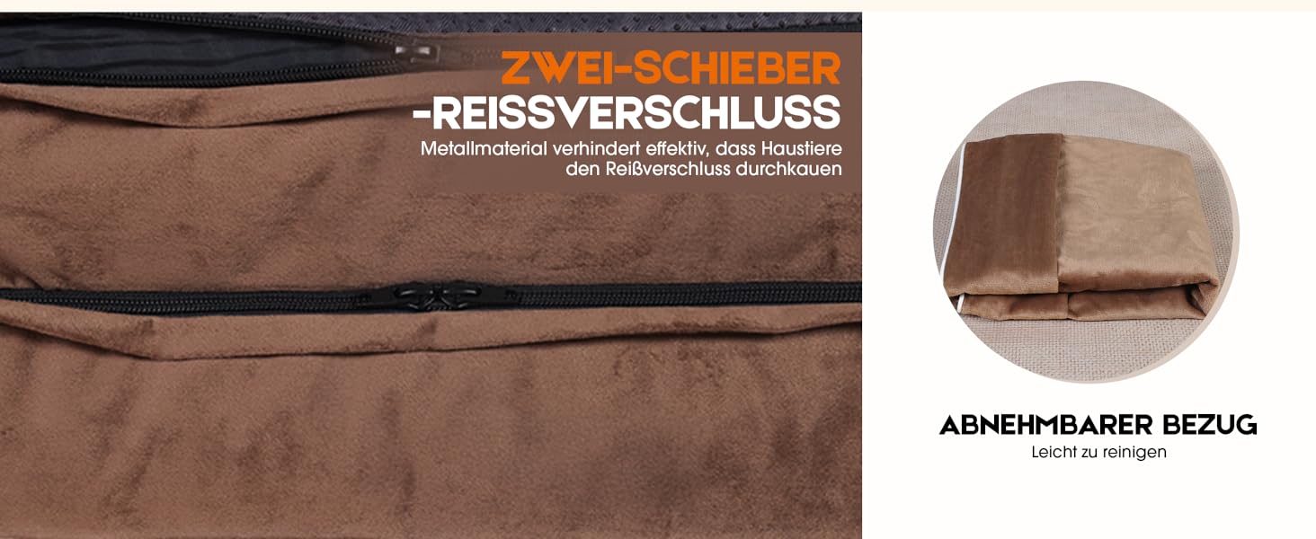 Ортопедичний лежак для собак XL, кошик для собак, що можна прати, з піною у формі яйця, водовідштовхувальний диван для собак з неслизьким дном та чотиристоронніми подушками (світло-коричневий, 117x76x19 см)