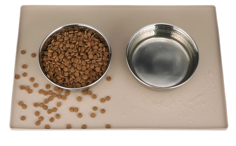 Силіконова підкладка під миску для собак і котів Neater Pet Brands, водонепроникна, захист підлоги, 40,6x25,5 см, капучино