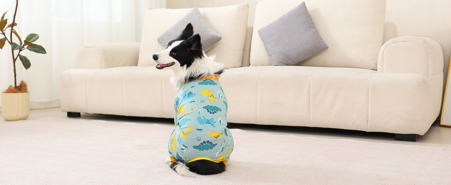 Захисний боді для собак після операції FeimaX: захист від лизання, дихаючий, для собак після кастрації (дівчата та хлопці), альтернатива електронного нашийника, для великих та середніх собак, дизайн динозавр