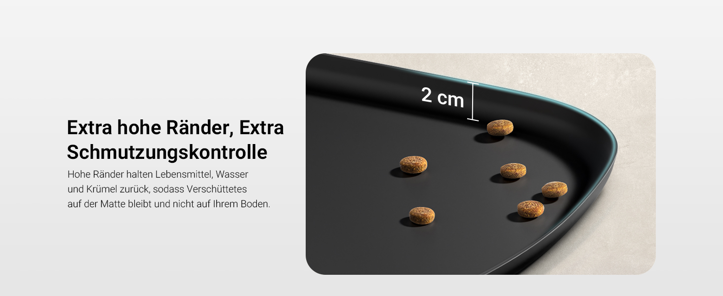 Підкладка під миску для котів DownyPaws, силіконова, 62 x 43 см, чорна. Захист від розливання, легко миється, BPA-free