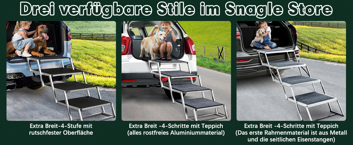 Сходинка для собак у машину з килимком, широка, 4 сходинки, складана, до 100 кг, для вантажівок та SUV