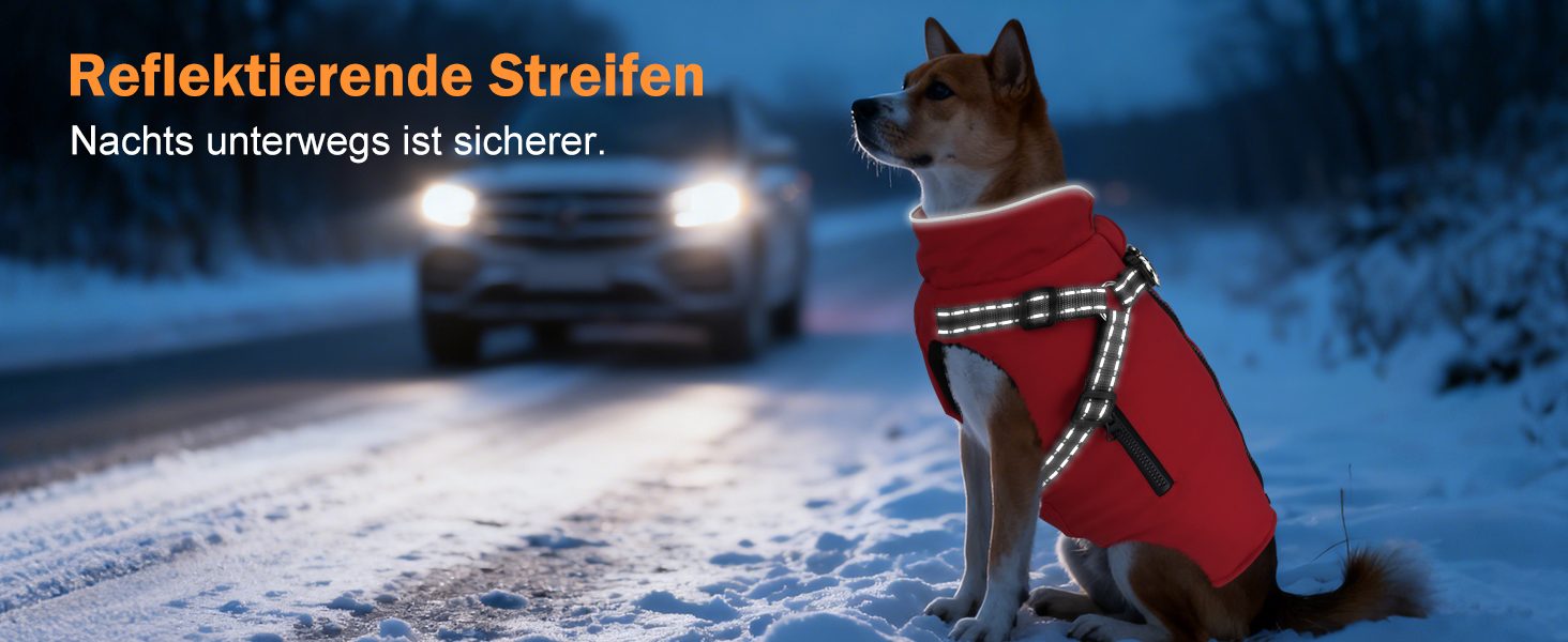 Зимовий теплий куртка для собак середнього розміру, червоний, бавовна, водонепроникний, з жилетом, світловідбиваючий