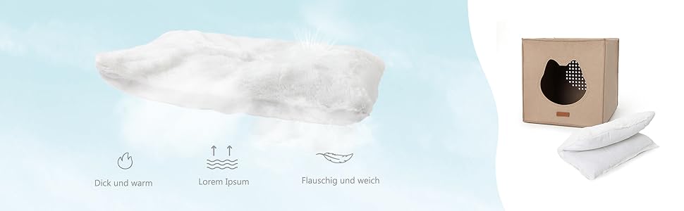 Кігтечка для котів LuckySign Kallax: будиночок-кігтечка з подушкою, сірий, 33x33x37 см (для 2 котів)