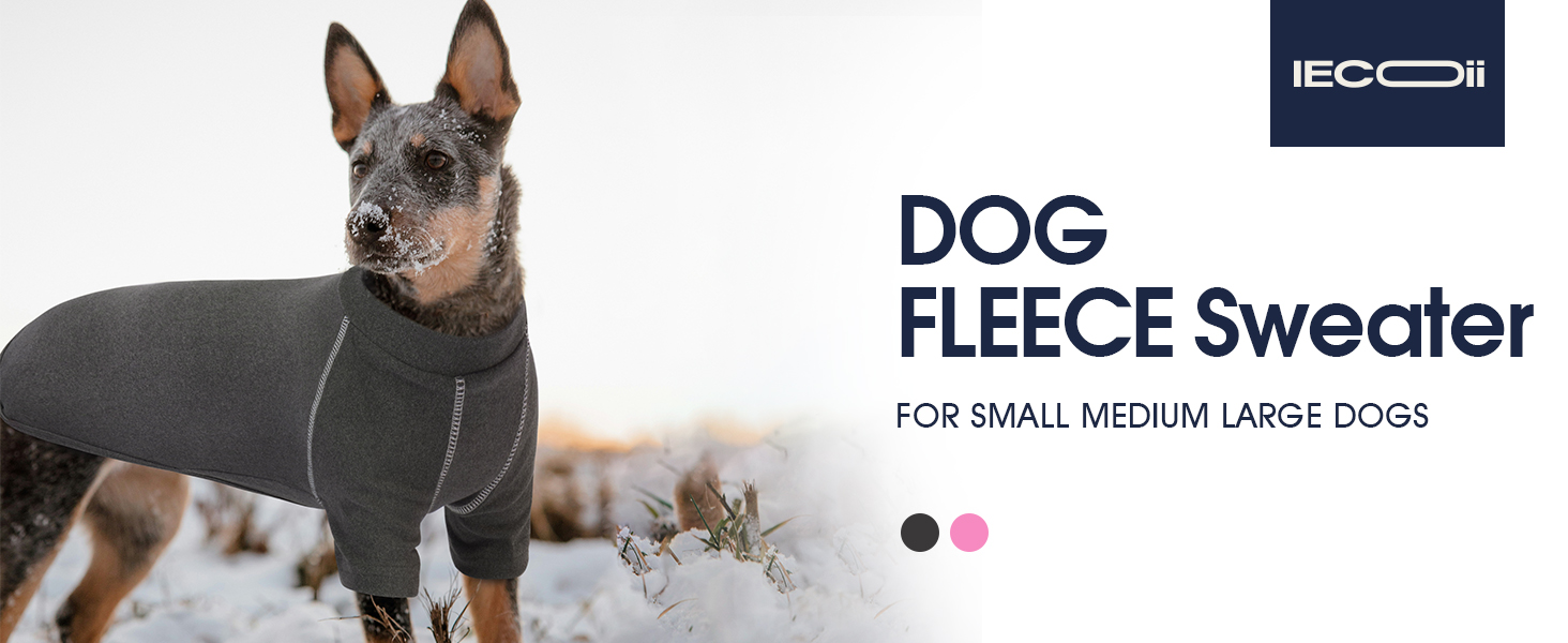 Теплий пуловер для собак IECOii з флісу, рожевий, 5XL (обхват грудей 93 см)