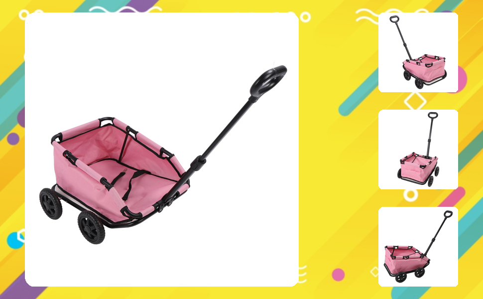 Візок для собак до 12,9 кг, універсальний для собак та котів, складаний, 4 колеса