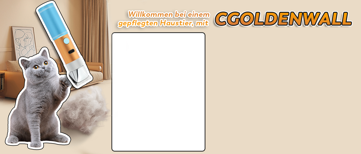 Електрична машинка для стрижки собак CGOLDENWALL 400W – професійна, акумуляторна, з набором насадок 3мм+6мм, 5 годин роботи, тиха (<50db), запобігає заплутування шерсті