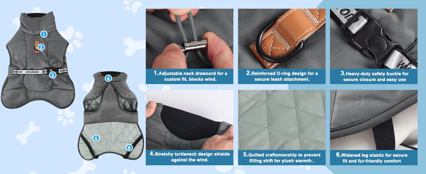 Водонепроникна тепла куртка-жилет для собак великих та середніх порід, 4XL, сірий колір
