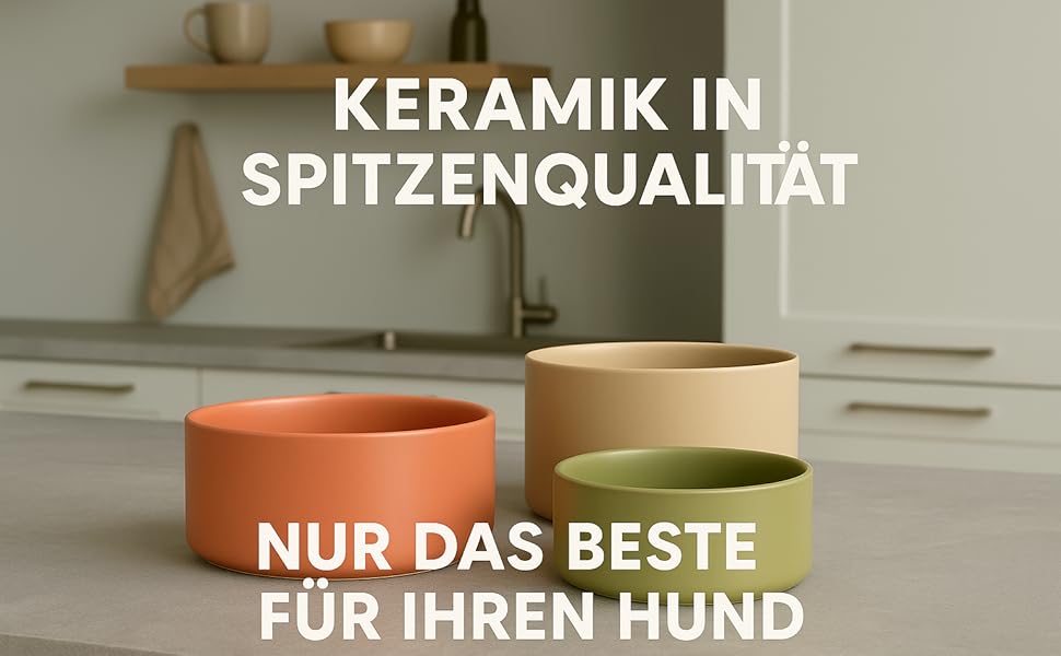 Миска для собак з кераміки, середніх порід, 800 мл, неслизька, стильна, бежева, Flamingo Eram, Ø16 x H6,5 см