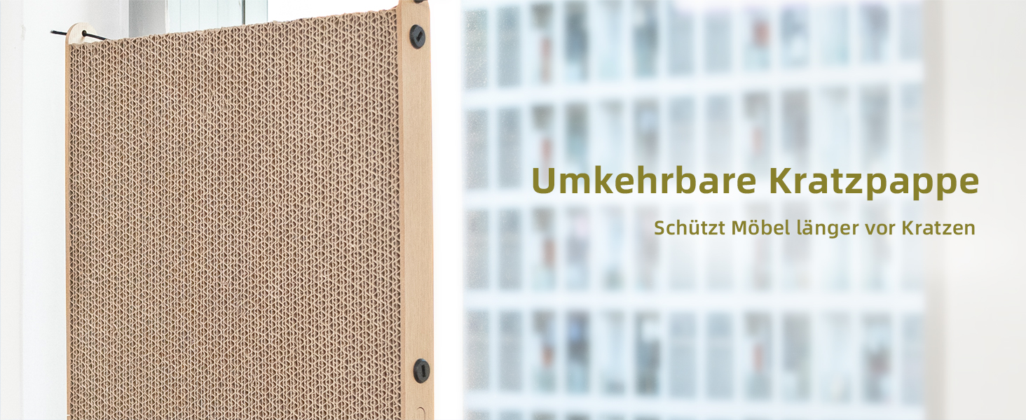 Котячий когтетоп з картону Mora Pets: великий, L-подібний, з іграшкою, 59 см