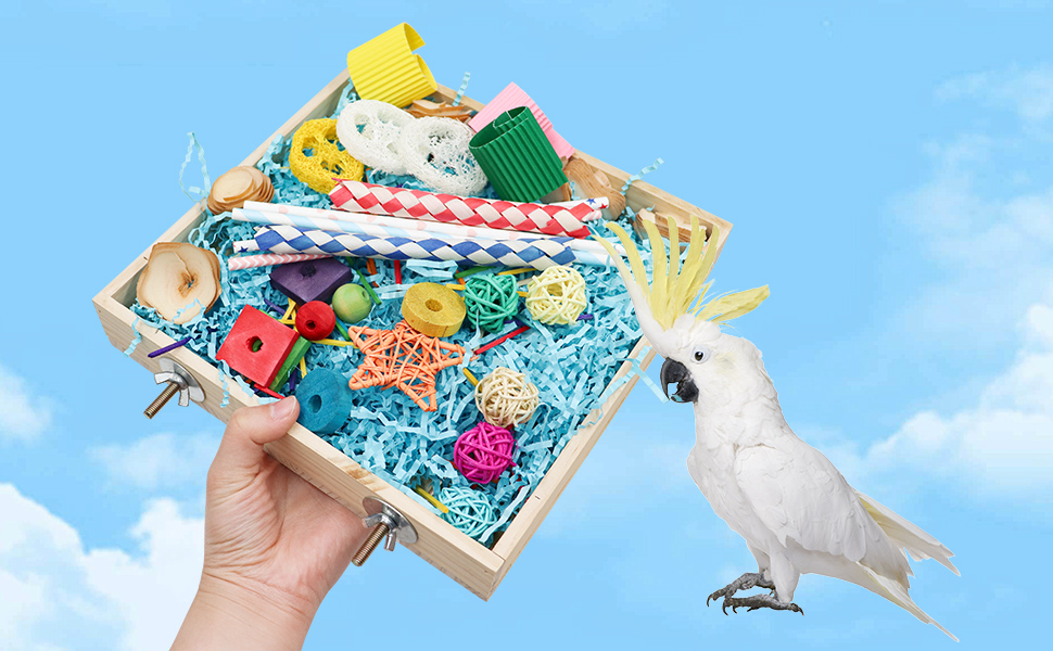 Іграшка-гойдалка для птахів Vogel: дерев'яна коробка для папуг, іграшки для гризучих, аксесуари для клітки, підходить для хвилястих, корел та конур