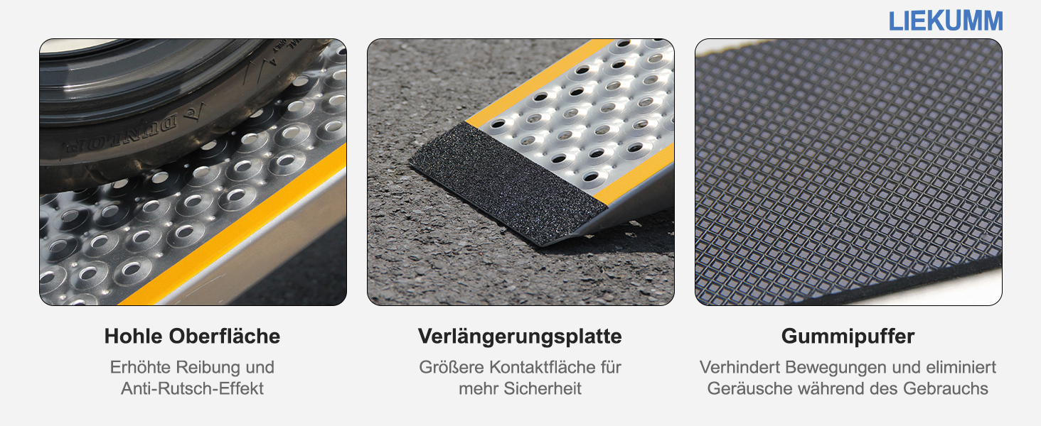 Рампа для підйому LIEKUMM, 180 см, 300 кг, алюміній, складна, протиковзка. Підходить для мотоцикла, ATV, велосипеда, авто.