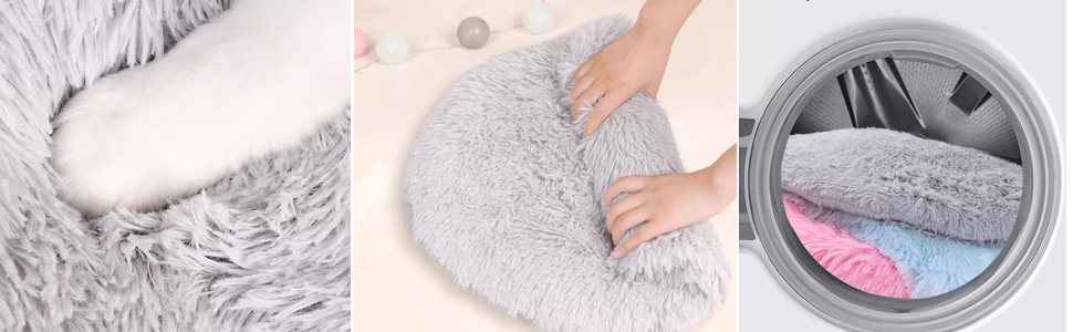 М'яка подушка-мат для котів та собак RICHRAIN, кругла, тепла, PP-бавовна, 57 см, бежева