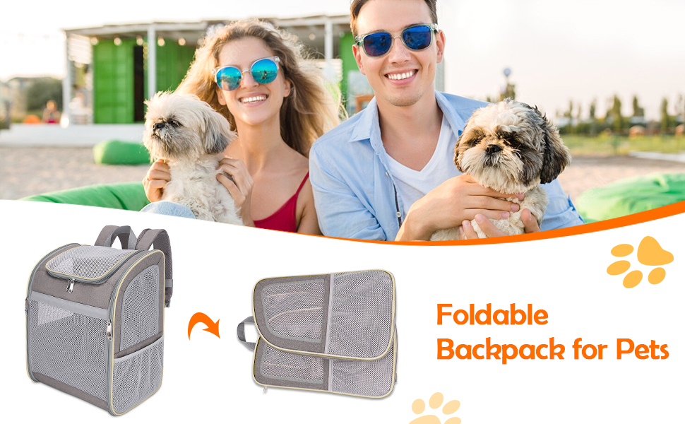 Рюкзак-переноска для собак та котів ALLSOPETS, сірий, з безпечним ременем та світловідбиваючими смугами