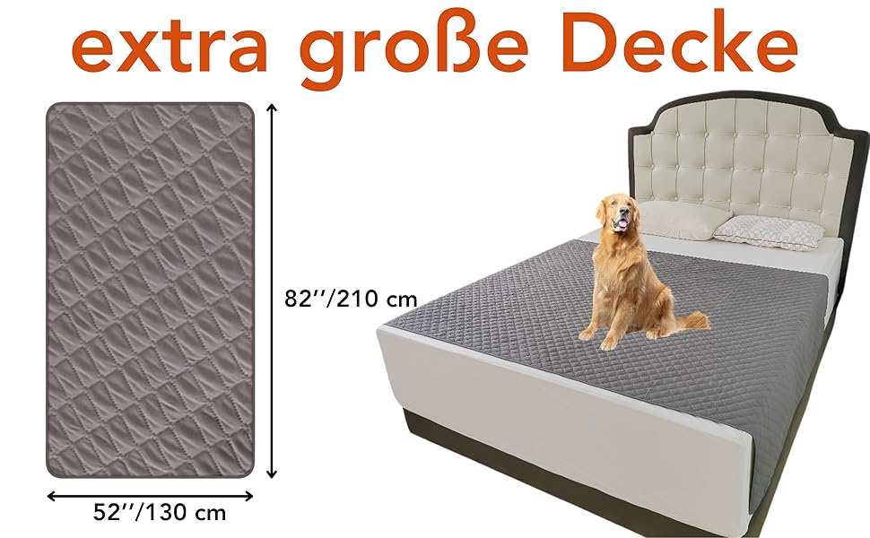 Водонепроникний плед для собак з роликом для ворсу, антиковзаюча ковдра для тварин на диван, машинне прання, 210 x 130 см, темно-сірий
