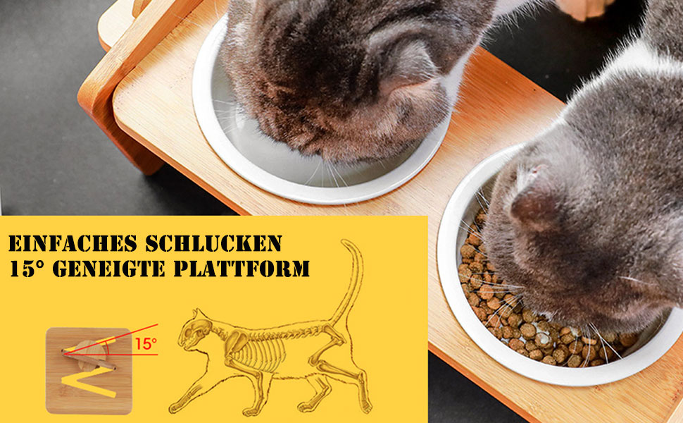 Миска для котів, піднята керамічна миска для котів та маленьких собак, набір мисок для котів та собак, миски для котів (включно зі стійкою)