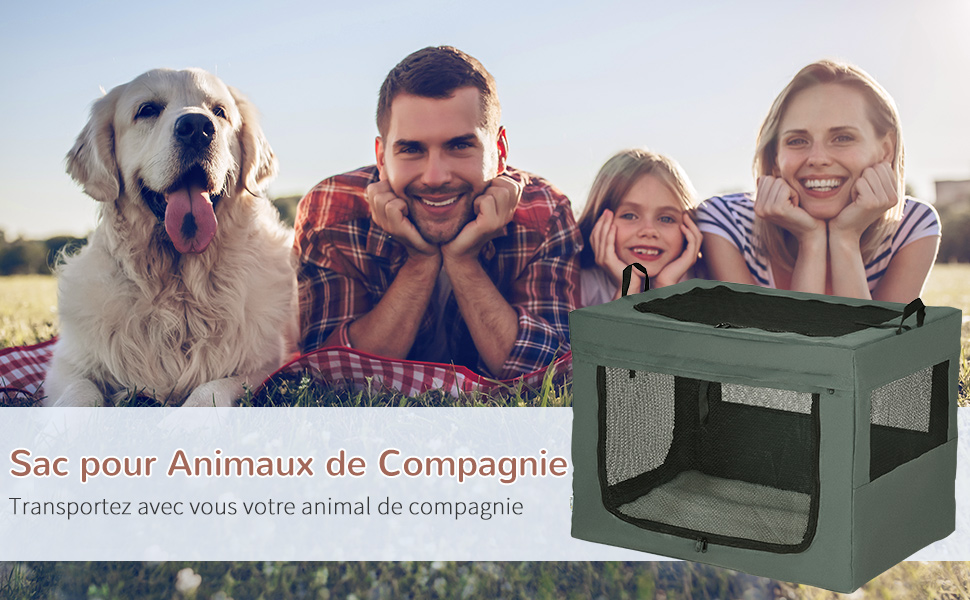 Транспортна сумка для тварин PawHut, складна, сіра та чорна, 90 x 63 x 63 см