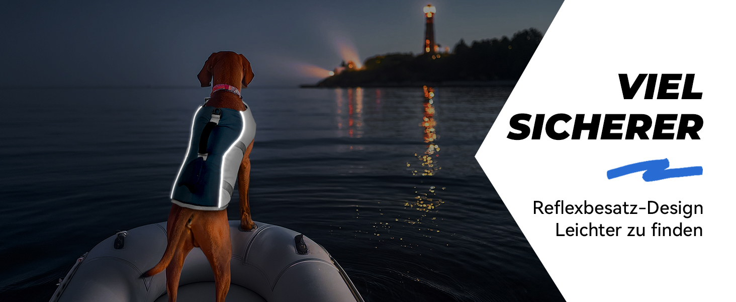 AMZNOVA Жилет для плавання собак 'Shark', з плавниками та хвостом акули, рятувальний жилет для собак, для катання на човні, допомога у плаванні, L, Сірий (66-81 см)