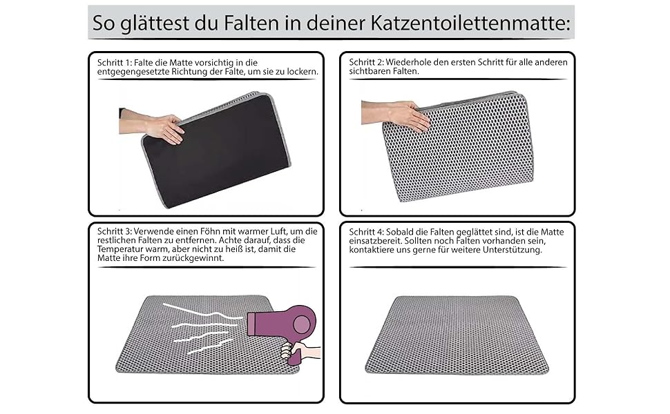 Matte Plazzid® для котячого туалету: XXL, 90x60 см, сіра, водонепроникна, з кріпленням