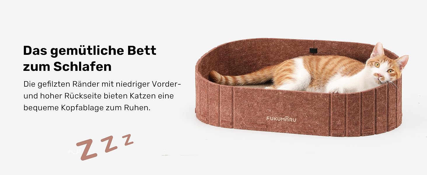 Кразборд для котів FUKUMARU: диван з крафт-паперу, 61 см, з м'яким лежаком, коричневий