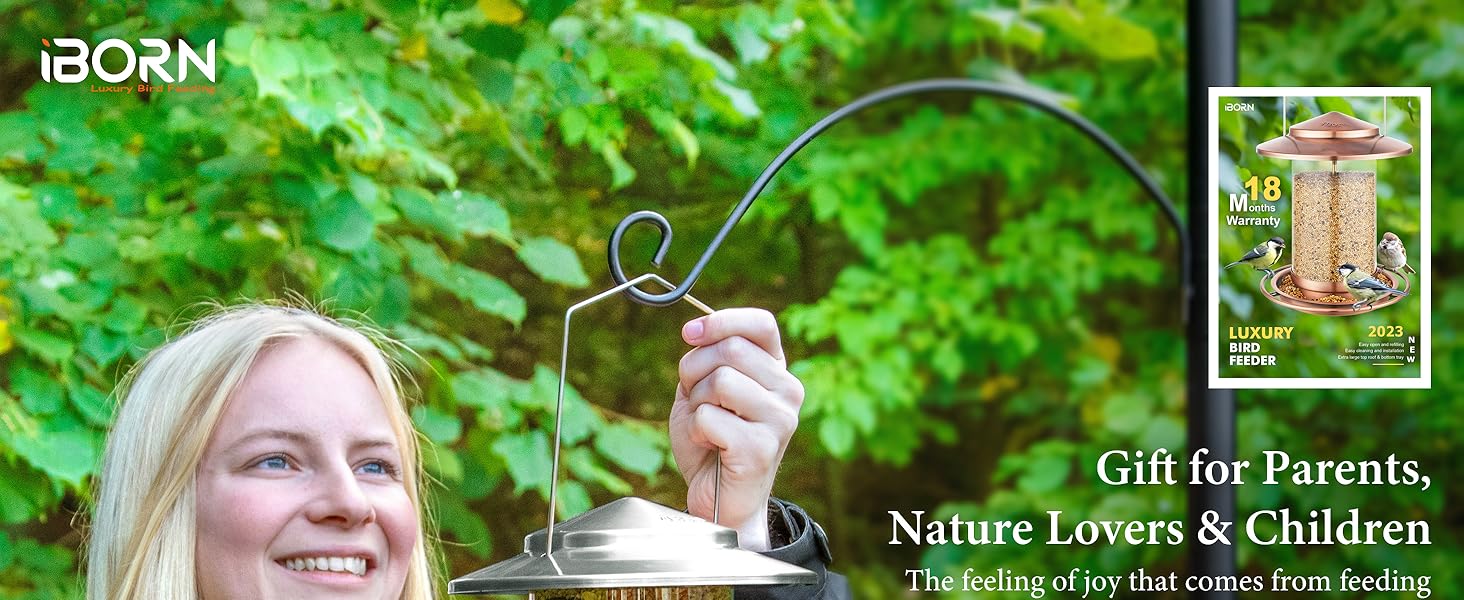 Годівниця для птахів iBorn, Металева годівниця-будиночок, Зелений колір, 18 см, для цілорічного годування, 6 отворів