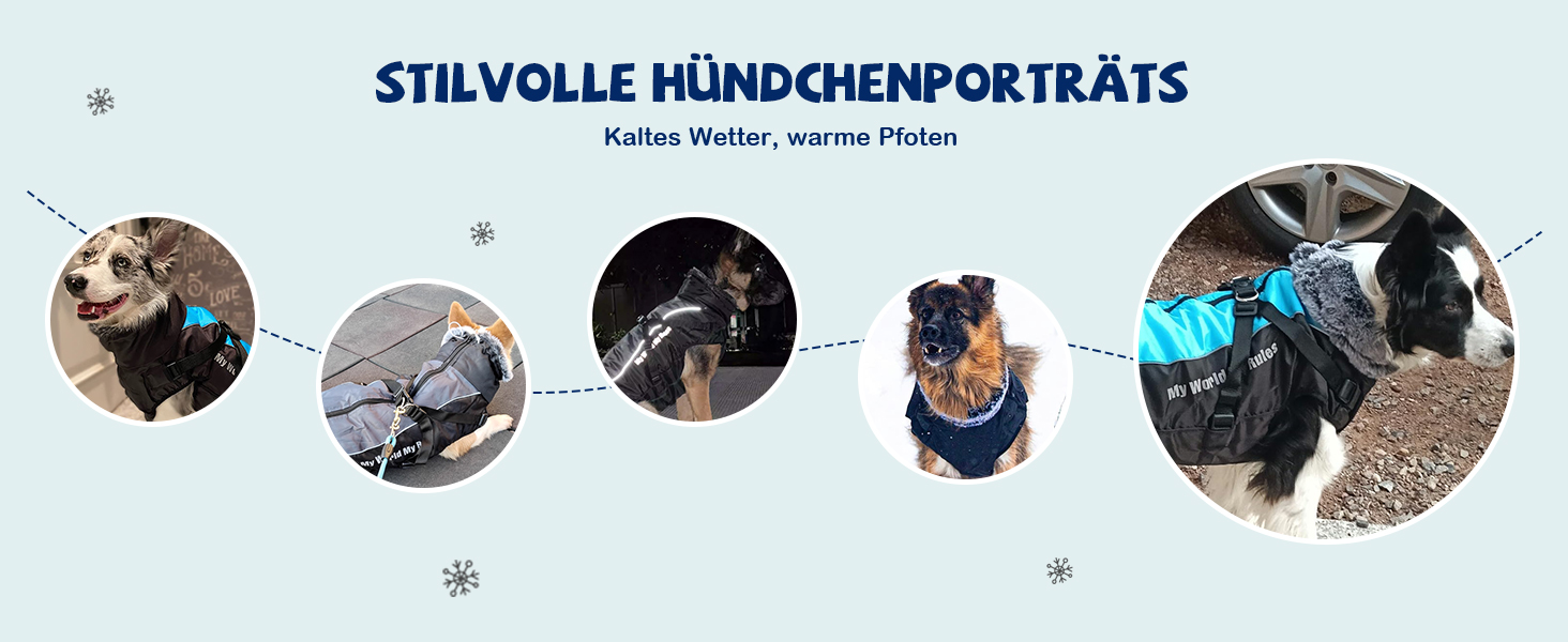 Водонепроникний теплий зимовий одяг для собак ALLSOPETS - куртка з відбиваючими смугами, стильна жилетка для холодної погоди (Blendblau, 3XL)