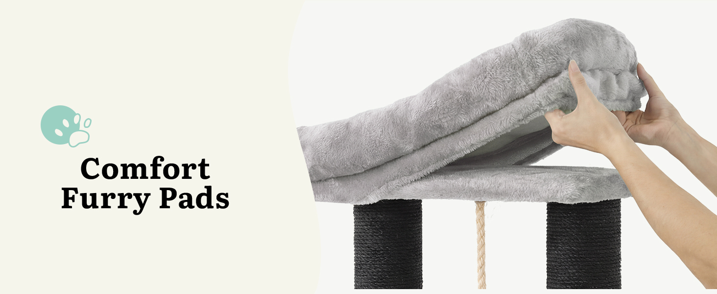 Котячий комплекс YITAHOME для великих котів, когтеточка, будиночок, платформа, 157 см, сірий