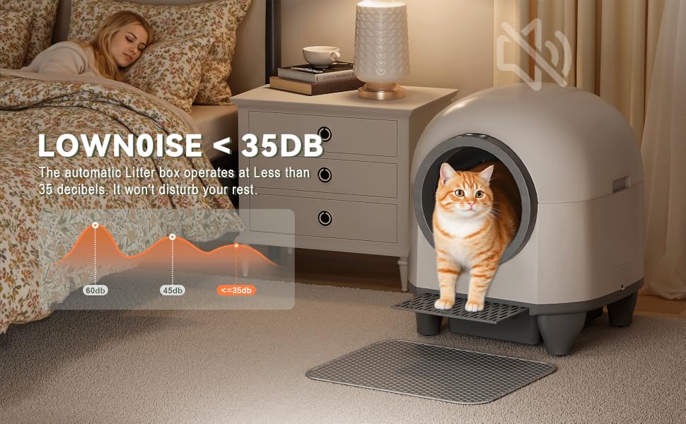 Автоматичний лоток для котів Devoko 90 л з керуванням через додаток, 9 датчиків безпеки, великий, для кількох котів, тихий