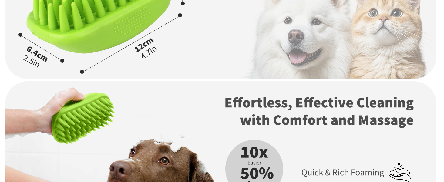 Грумінг-щітка PETCUTE для котів та собак: масажна, миюча, неслизька, рожева