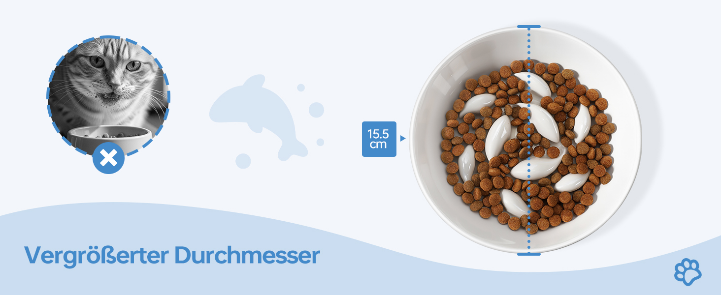 Керамічна миска для котів з підняттям, протиковзаюча, для повільного годування, біла